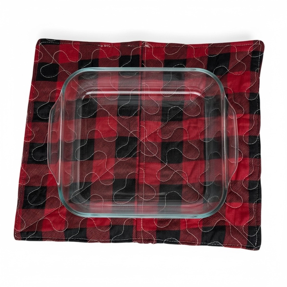 Handmade Christmas Buffalo Check Quilted Hot Pad | 3-Pack | 9"x11" |